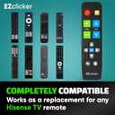 2 x Hisense Replacement TV Remote Compatible with Hisense TV's ONLY (Black) Big Button TV Remote Control, Simplified and Easy to Use (2xAAA Batteries not Included)