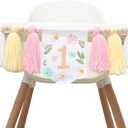 Yellow wildflower 1st high chair tassel banner,Our Little Wild flower Is Turning One Birthday Decor,Girls Wild One 1st Birthday Decoration, Floral Theme Highchair Banner (Yellow)