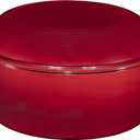 Bruntmor 2-in-1 Enameled Cast Iron Dutch Oven Pot With Handles - 7 Quart Cast Iron Skillet Lid - Oval Dutch Oven For Bread Baking, Braising, Stews and Casserole Dishes - Durable Cookware - Red (7 Qt)