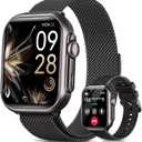 Smart Watches for Women Reloj Mujer: Smartwatch with 30Day Battery Life SpO2 Sleep Heart Rate Monitor, Bluetooth Calls, 120 Sport Modes IP68 Waterproof Fitness Tracker watch for Android iPhone 2Bands