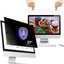 WELINC Light 27 Inch - 16:9 Aspect Ratio - Computer Privacy Screen Filter for Widescreen Monitor - Anti-Glare - Protects Eyes from Harmful Glare and Blue Light