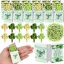 Wettarn 36 Sets Lucky Clover Gifts Bulk, Handmade Crochet Shamrock with Gift Boxes and Raffia, Small Encouragement Gifts for Women, Teachers, Nurses, Coworkers, Classroom Church Office Party Favors