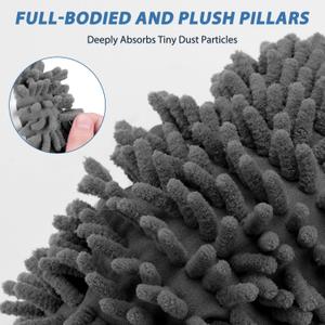 Pair of 3 Mop Slippers Socks Floor Cleaning, Microfiber Shoe Covers dust Washable Reusable for Woman Man House Kitchen (Dark Grey)