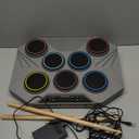 ROCKSOCKI Electronic Tabletop Drum Set, Portable Digital Drum Kit 7 Velocity Sensitivity Drum Pads, LED Music Level Light, USB-MIDI Mac & PC Support, Ideal Gift for Adult and Beginners