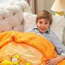 NEWCOSPLAY Kids Blanket 3D Cartoon Embroidered Sherpa Blanket Plush Warm for Boys Girls (Yellow and Orange Colorful, (50"X60"))