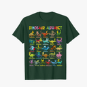 Types Of Dinosaurs Alphabet A-Z ABC Dino Identification T-Shirt Size Small