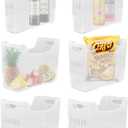 6 Pcs Plastic Freezer Organizer Bins with Wheel Tall Narrow Kitchen Organization Rolling Bins Storage for Cabinet, Bathroom, Under Sink, Office