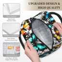 Butterfly Lunch Bag Reusable Black and White Leakproof Insulated Lunch Box Cooler Tote Bag Food Snack Container Box for Men Women Adult Work Travel Picnic