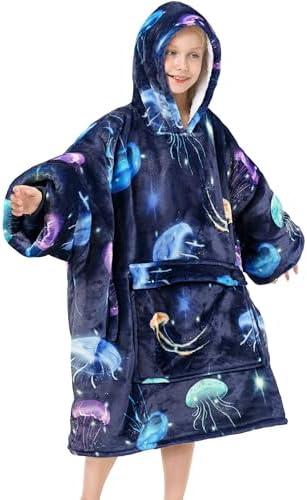 Narecte Kids Hoodie Blanket Birthday Gifts for Girls Year Old Girl Toddler Wearable Blanket Hoodie Kids Oversized Ideas Teen