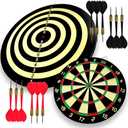 Paper Dartboard with Two Games Design, 12 Steeltip Darts, One-piece Shaft and Flight with No Flights Falling Out, Easy Hang Up Construction