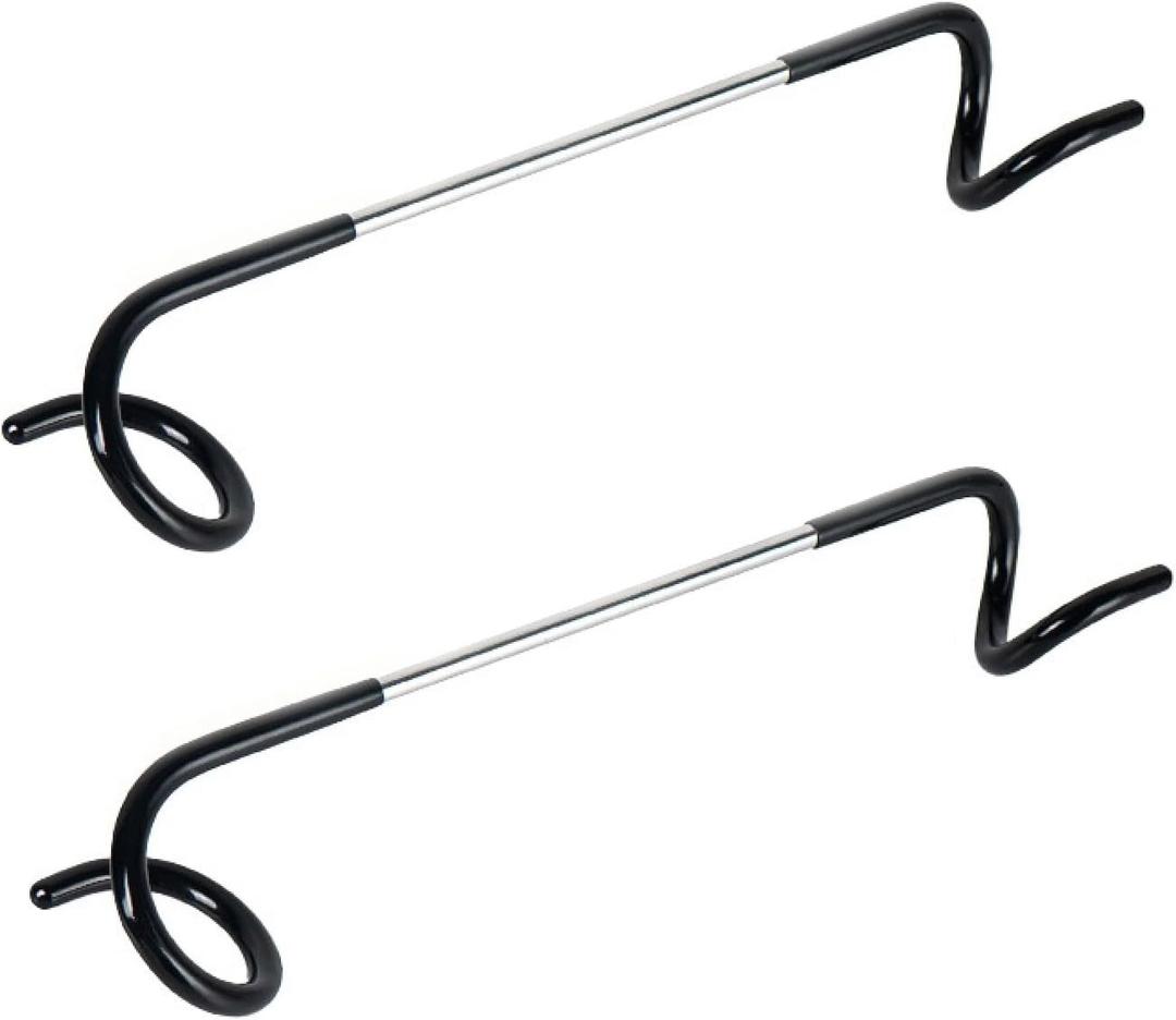 Outdoor Camping Tent Light Hook, Heavy Duty S-Shaped Spiral Hook with Dual Heads, Multi-Functional Lantern Holder for Camping, Hiking, and Outdoor Activities - 2pcs (Black)