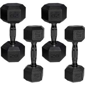 CAP 50 lbs Coated Dumbbell Set 2x20lbs and 2x5lbs