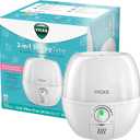 Vicks 3in1 SleepyTime Humidifier, No. 1 Brand Recommended by Pediatricians*. Cool Mist Humidifier with NightLight, and Essential Oil Diffuser for Baby and Kids rooms. Visible Cool Mist, White.
