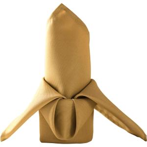 50pcs Polyester Cloth Napkins - 17 x 17 inch Gold Dinner Washable Napkins with Hemmed Edges for Restaurant/Wedding/Hotel (50, Gold)