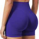 VOYJOY Women Workout Impact Shorts 2.5"/ 3.6"/ 4.5"/ 6" Scrunch Butt Lifting Gym Seamless Booty Biker Shorts (Purple, M)