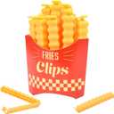 French Fry Bread Bag Food Clips for Creative Clips 12 PCS, Fries Kitchen Clip, Moisture Proof and Fresh-Keeping Food Sealing Clip.