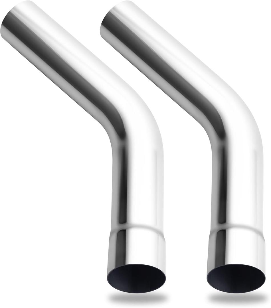 LCGP 2.25"OD 2 Pcs 45 Degree Exhaust Tube Made of High Quality Stainless Steel DIY Exhaust Pipe