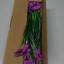 20 Bundles Artificial Flowers for Outdoors, UV Resistant Fake Realistic Flowers with Plastic Plants Spring Decor, Faux Silk Flowers for Outside Window Box Front Porch Planter Decor-Purple