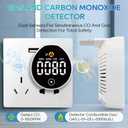 USB 2-in-1 Gas & Carbon Monoxide Detectors with Touch Screen, Plug-in/USB-A/USB-C Powered CO & Gas Detector Alarm, CO, Natural Gas, Propane, Methane, Explosive Gas Alarm (2-Pack)