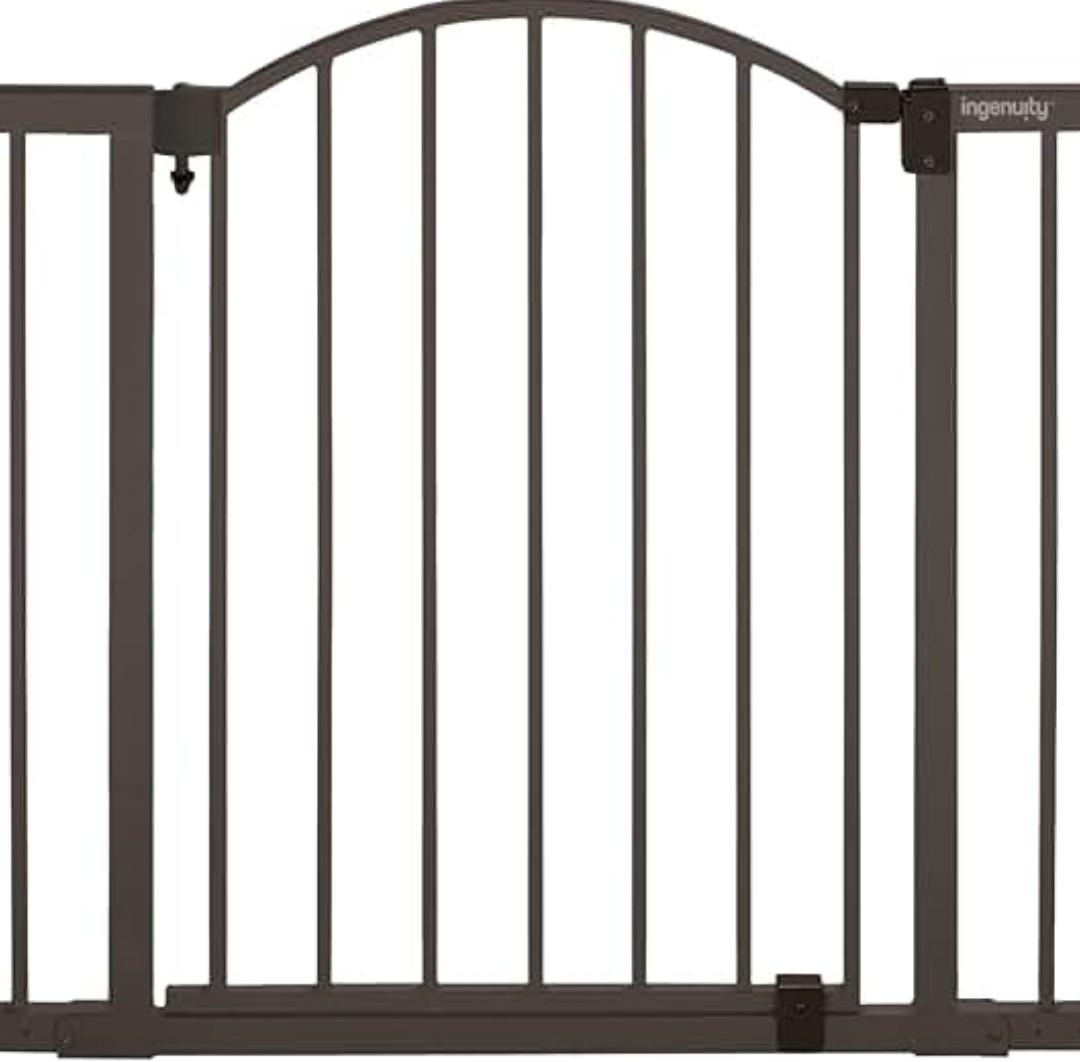Ingenuity Decorative Extra Wide Baby Gate & Dog Gate, 44"-72" Wide, 36" Tall, Hardware Mounted, Install in Hallways, Bottom of Stairs, or Large Openings - Bronze