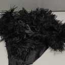 Unybwonn Women Sexy One Piece Jumpsuits Halter Backless Sleeveless Feather Shorts Bodysuits Romper Club Party Outfits (Medium, 00black)