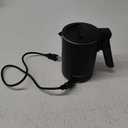 Elite Gourmet Dual Voltage 120-230V, Travel Double Wall Insulated Cool-Touch, 0.6L Electric Kettle Stainless Steel Interior, Hinged-Locking Lid, Auto Shut-Off, Boil Dry Protection, Black