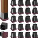 OCONDA 20 Pcs Chair Leg Floor Protectors for Hardwood Floors, Black Rubber Furniture Sliders with Felt, Silicone Furniture Leg Caps Covers (Fit Square Diameter:13/16" to 1")