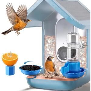 3 in 1 Nutrition Set, Compatible with Bird Buddy Feeders, Outdoor Bird House Accessories with Water Fountain, Fruit Spike & Jelly Tray Feeder, Easy to Attach
