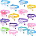16 PCS Cute Cat Collars Breakaway with Bell for Boy Cats and Girl Cats Gifts (#2-Multicolor Lace)