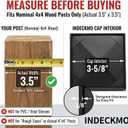 4x4 Post Caps (Fits True 3.5" x 3.5" Wood Posts) - Matte Black Aluminum Pyramid Style, Durable Metal Toppers for Fence, Deck, and Mailbox Protection (6 Pack)