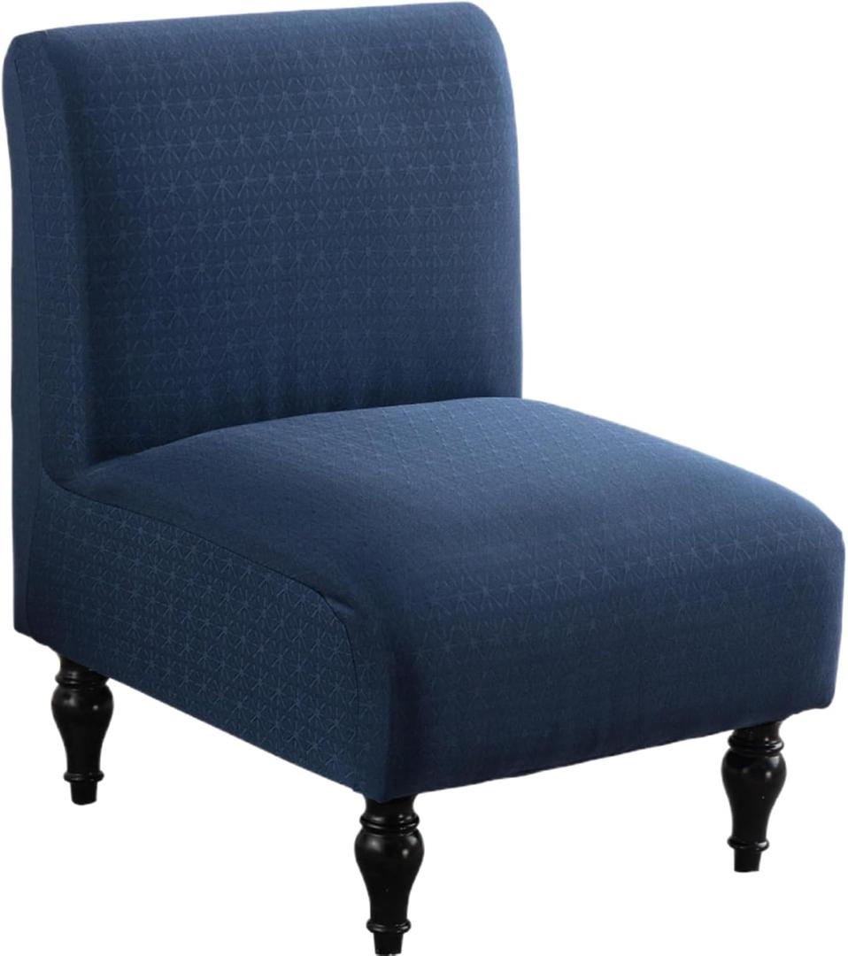 LavishCover Armless Accent Chairs Covers, Thick Armless Recliner Sofa Cover Stretchable, Removable Armless Chair Slipcover for Living Dining Room Hotel (Navy Blue, 1pc)
