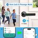 MSR X6 Fingerprint Door Lock,6-in-1 Smart Fingerprint Door Knob,Keypad Keyless Entry Door Lock with Handle,App Control,for Bedroom Home Office Apartment