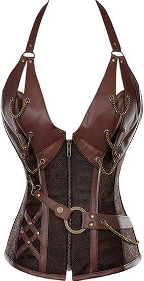 Alivila.Y Fashion Womens Steel Boned Retro Goth Steampunk Corset, XL