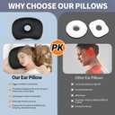 Ear Piercing Pillow for Side Sleepers with an Ear Hole for CNH and Ear Pain Ear Inflammation Pressure Sores, Cotton and Polyester Adjustable Filling Washable and Adjustable Ear Guard Pillow, Black (Balck)