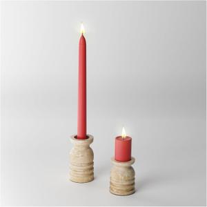 Stone Taper Candle Holder Set Natural Travertine Marble Candle Holder for Pillar Candles Tea Light Candles with Natural Stone Holes for Home Decor, Weddings, Parties and Table Centerpieces (White)