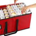 Sattiyrch Christmas Ornament Storage Box,8 Trays with Customizable Dividers,Canvas,Dust-Proof, Collapsible,Portable with Dual Handles,Holds Up to 128 x 2.36 Ornaments