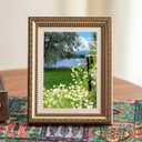 3.5x5 Frame Resin, Elegant Picture Frames Gold Small Photo Frame Horizontal & Vertical for Tabletop Home Decor