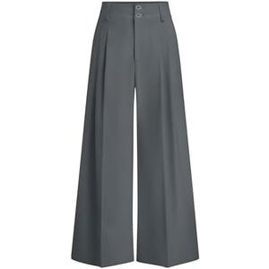 PRETTYGARDEN Womens Spring Wide Leg Palazzo Pants 2026 Trendy Loose Button High Waist Pleated Work Business Casual Trousers, XXL