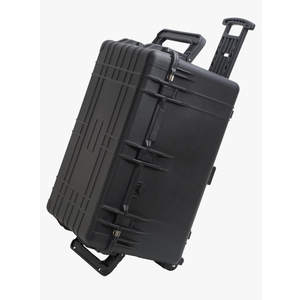 MEIJIA Portable Waterproof Protective Case,Hard Camera Case With Retractable Pull Handle And Rolling Wheels,Customizable Fit Foam Inserted,Elegant Black, 31.3" X24.21" X17.48