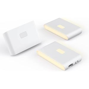 WYZE Rechargeable Night Lights with Dusk to Dawn & Motion Sensors, Warm & Soft White Stair Lights for Bathroom, Hallway, Linkable, Magnetic Mount, 3 Pack