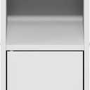 Furinno Fulda Bathroom Storage Cabinet, 5-Tier Bathroom Cabinet, Narrow Cabinet with Door and Adjustable Shelves, 32H, for Small Spaces, Bathroom, Living Room, Entryway, White