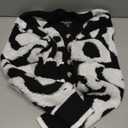 ThusFar Women Fashion Button Down Colorblock Cardigan Sweaters Fall Slim Crop Outwear Open Front Knit Coat Streetwear (X-Large, Typed-black)