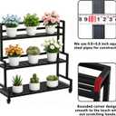 3 Tier Rolling Plant Stand with Wheels, Heavy Duty Metal Plant Shelf