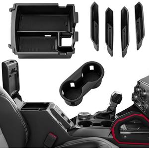 6PCS Center Console Organizer for Ford Bronco 2025 2026 4-Door Automatic Transmission Door Handle Storage Cup Holder for Ford Bronco Accessories 2025 2026(NOT for 2-Door& Manual &Sports)