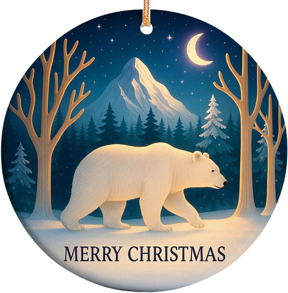 2025 Christmas Ornament  Bear Ornament, Wildlife Christmas Tree Decoration, Rustic Holiday Keepsake for Nature Lovers