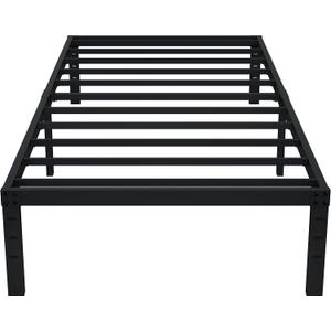 EMODA 14 Inch Twin Bed Frames No Box Spring Needed, Heavy Duty Metal Twin Platform Bed Frame, Noise Free, Easy Assembly, Black