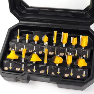 MNA Router Bits Set 15 Pieces 1/4 Inch, Router Bits Kit, DIYer Woodworking Tools, Carrying Case