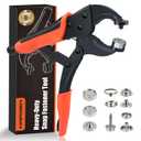 Heavy Duty Snap Fastener Tool, Snap Setter Tool with 100 Sets 4 Color Boat Cover Snaps, Snap Repair Kit, Repairing Boat Covers, Canvas, Fabric, Tarps (orange)