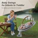 Baby Swings for Infants, Monamii Baby Swing, Bluetooth Infant Swing with Music Speaker, 5 Speeds and Remote Control, Indoor & Outdoor Use (Light Grey)