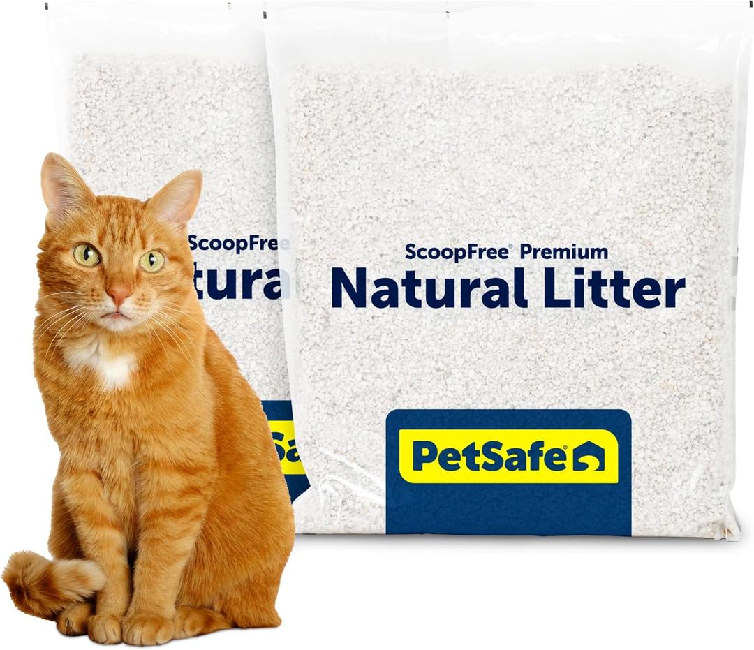 PetSafe ScoopFree Premium Natural Cat Litter - Eco-Friendly Long-Lasting Litter - High Absorbency & Low-Tracking Design - Non-Clumping Pebbles - 4.2 lb Bag - 2 Pack